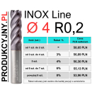 Frez z promieniem naroża fi 4 R0,2 INOX LINE